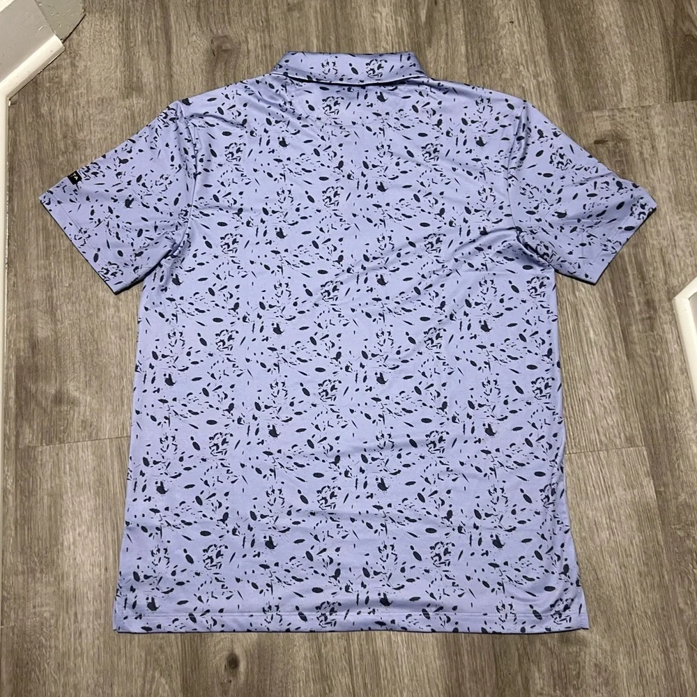 Yatta Golf men’s light purple w/ gray‎ splatter design polo, size M